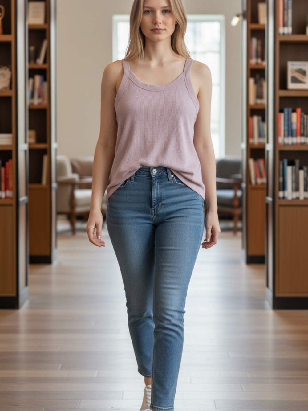 Express Lavender Scoop Neck Tank Top